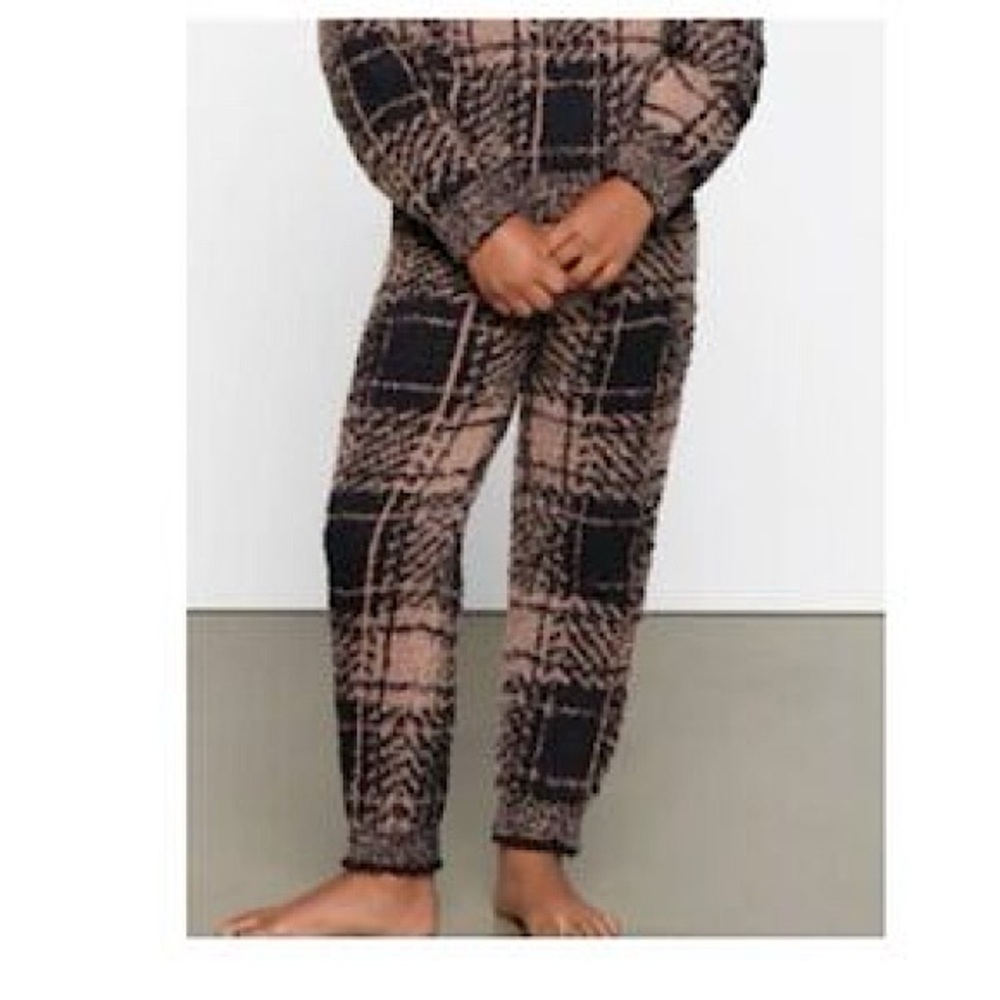 🖤KIDS SKIMS COZY KNIT PLAID ONYX JOGGERS 2T/3T 4/5